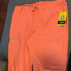 Wonder Wink Orange Sherbert scrub pants